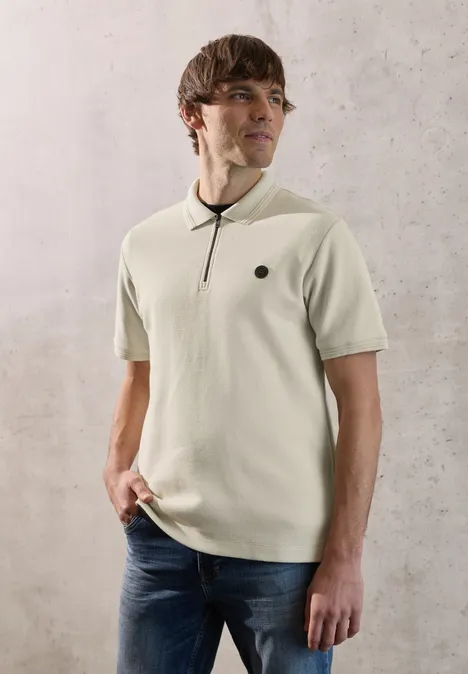 Poloshirt mit Struktur white sand