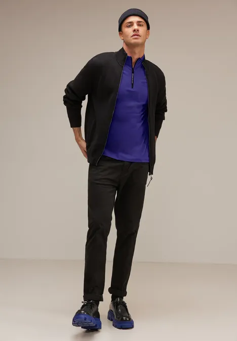Langarmshirt mit Zipper brilliant true blue