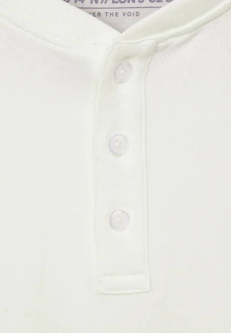 Henley shirt met structuur broken white