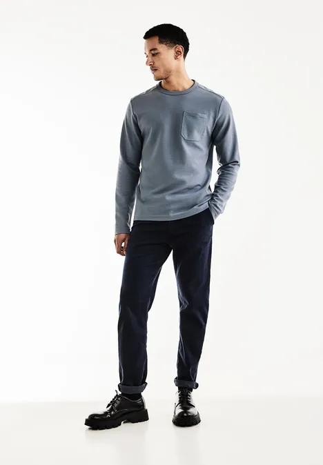 Struktur Langarmshirt dust blue
