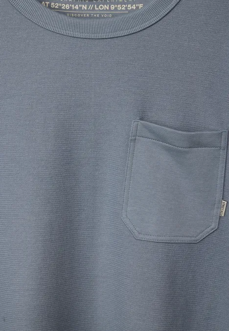 Struktur Langarmshirt dust blue