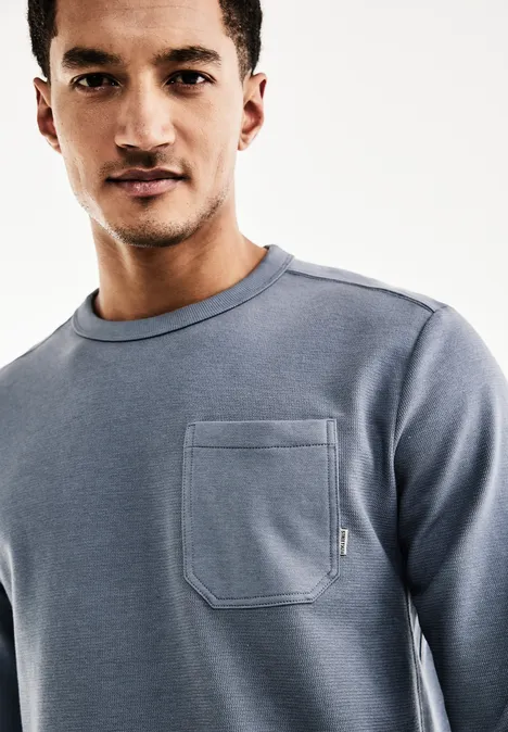 Struktur Langarmshirt dust blue