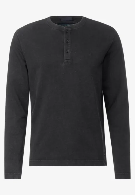 Washed Henleyshirt faded black