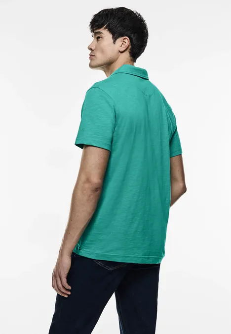Polo en jersey flammé light urban green