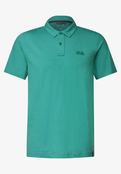 Polo en jersey flammé light urban green