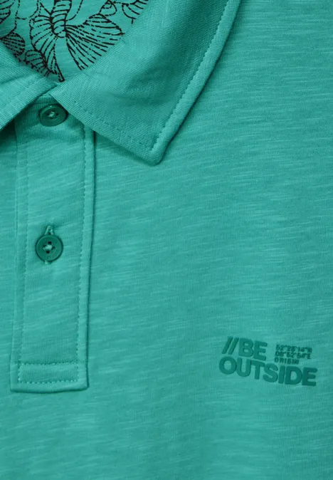 Polo en jersey flammé light urban green