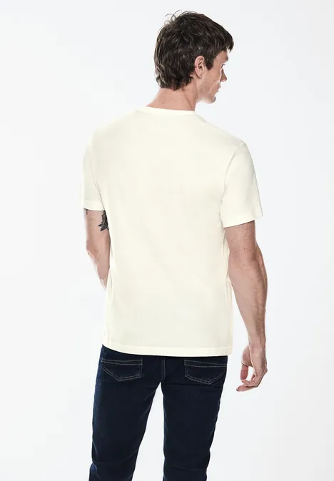T-shirt avec imprimé sur la poitrine pearl white
