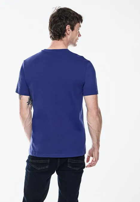 T-shirt avec imprimé sur la poitrine maritime blue