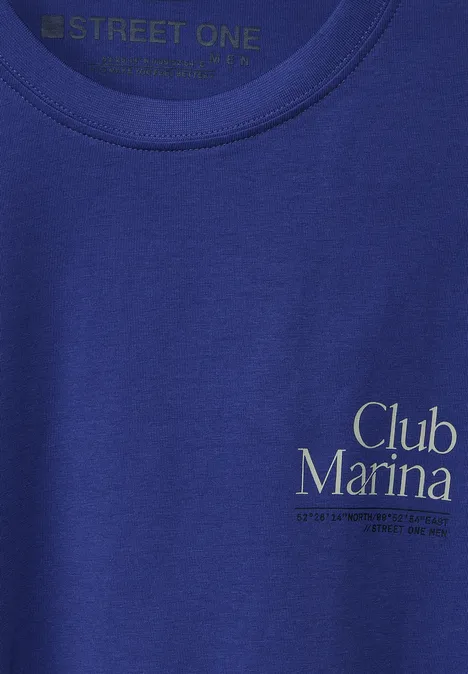 T-shirt avec imprimé sur la poitrine maritime blue