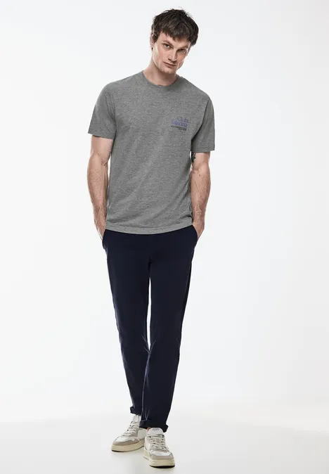 T-shirt avec imprimé sur la poitrine harbour grey melange