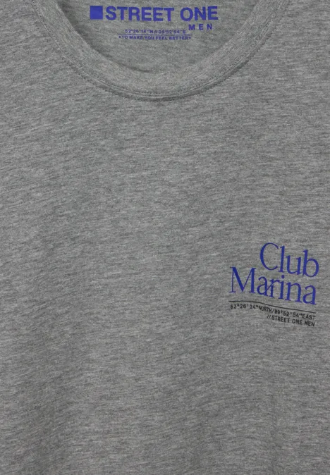 T-shirt avec imprimé sur la poitrine harbour grey melange
