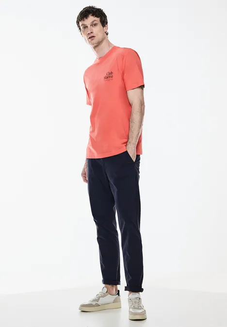 T-shirt avec imprimé sur la poitrine sea coral red