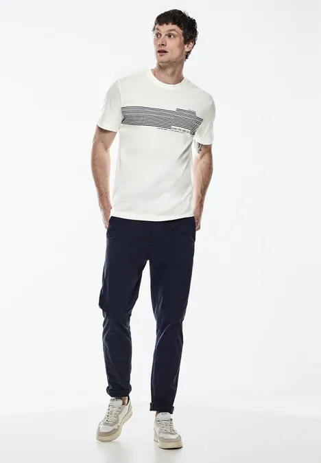 T-shirt à rayures pearl white