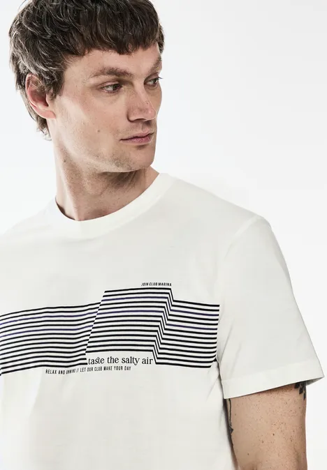 T-shirt à rayures pearl white