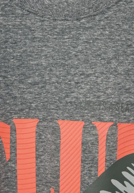 T-shirt chiné avec imprimé harbour grey melange