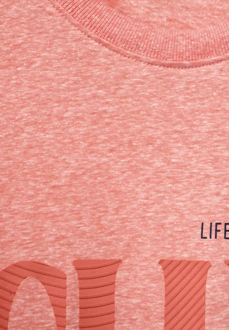 T-shirt chiné avec imprimé sea coral red