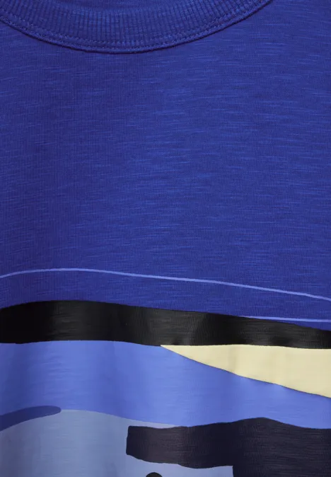 T-shirt slub avec imprimé maritime blue