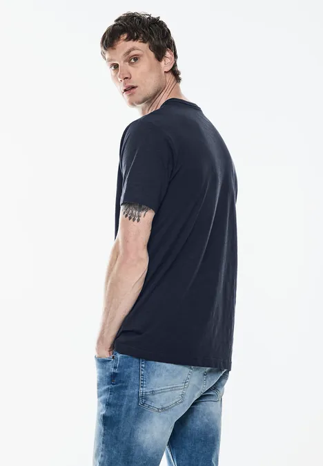 T-shirt slub avec imprimé dark maritime blue