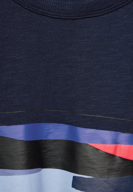 T-shirt slub avec imprimé dark maritime blue
