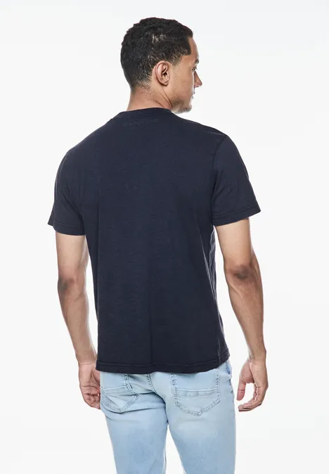 T-shirt flammé garment dye dark maritime blue