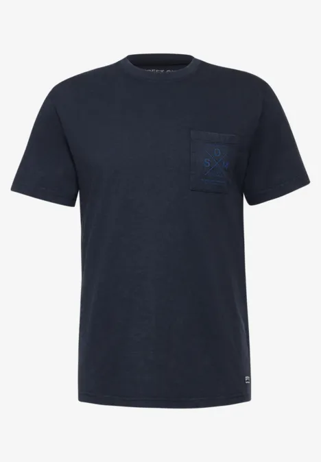 T-shirt flammé garment dye dark maritime blue