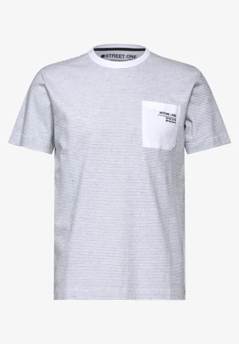 Gebreid T-shirt met structuur pearl white