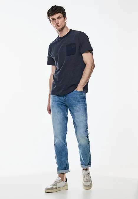 T-shirt à structure tricotée dark maritime blue