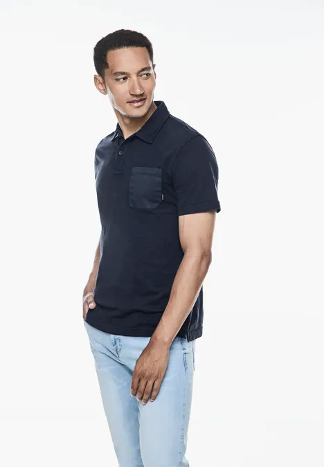 Garmend Dye Slub Poloshirt dark maritime blue