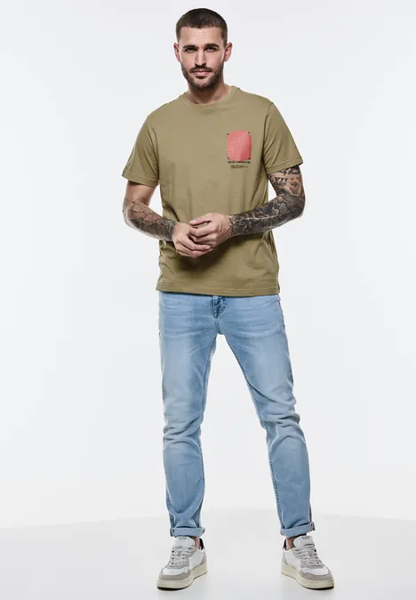 T-Shirt mit Brustprint beach sand