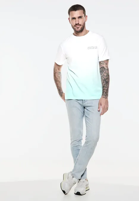 T-Shirt mit Farbverlauf light turquoise