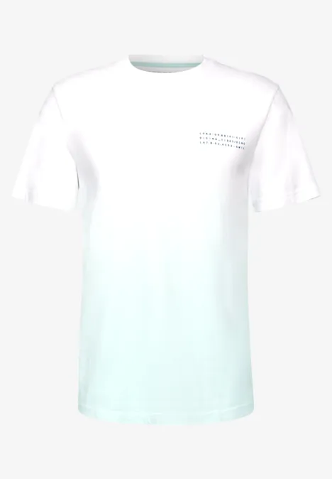 T-shirt met kleurverloop light turquoise