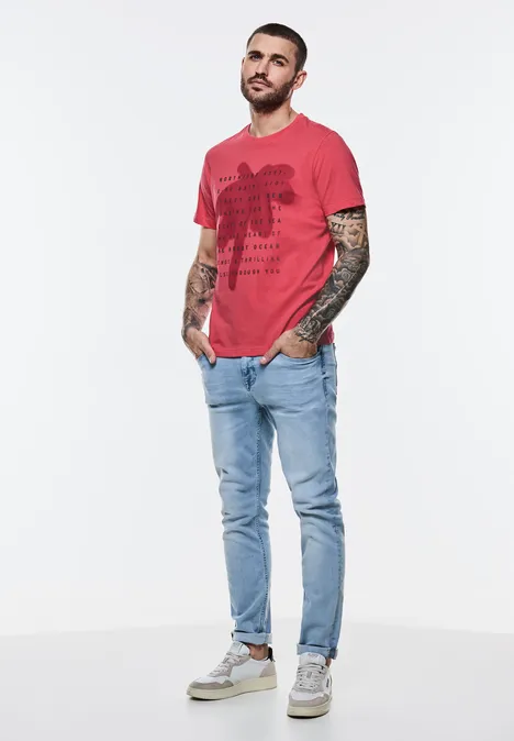 T-Shirt mit Wording Crab Red