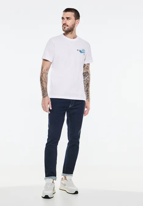 T-shirt avec imprimé sur la poitrine White