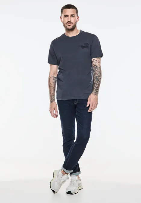 T-Shirt mit Chestprint marine blue