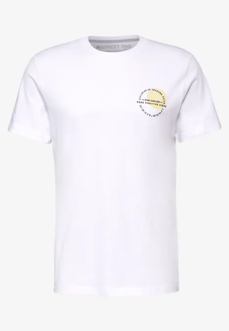 T-shirt avec imprimé sur la poitrine White