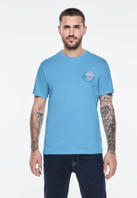 T-Shirt mit Chestprint swimming pool blue