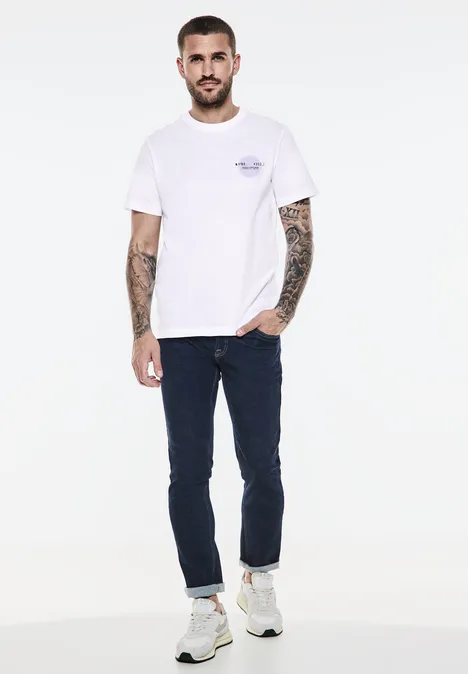 T-shirt avec imprimé sur la poitrine White