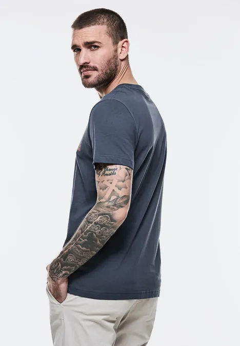 T-Shirt mit Brustprint marine blue