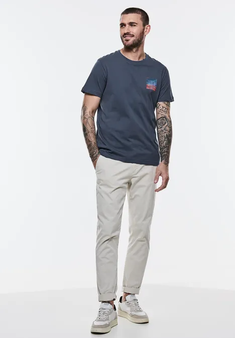 T-Shirt mit Brustprint marine blue