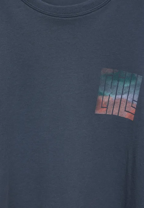 T-Shirt mit Brustprint marine blue