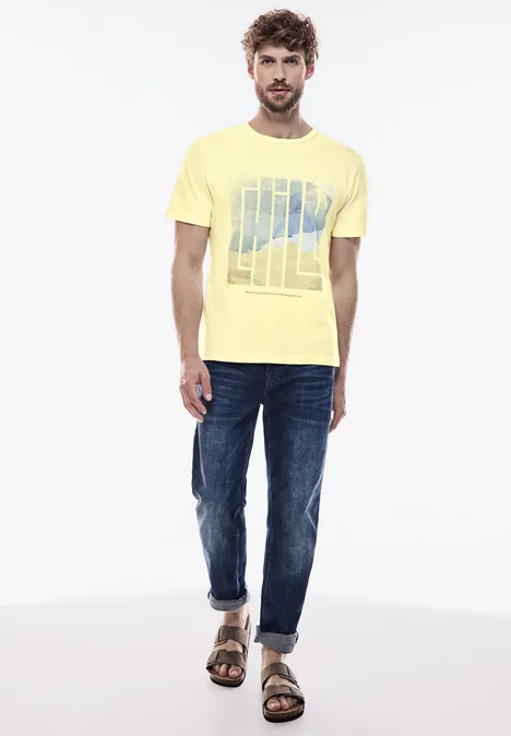 T-Shirt mit Frontprint sunglow yellow