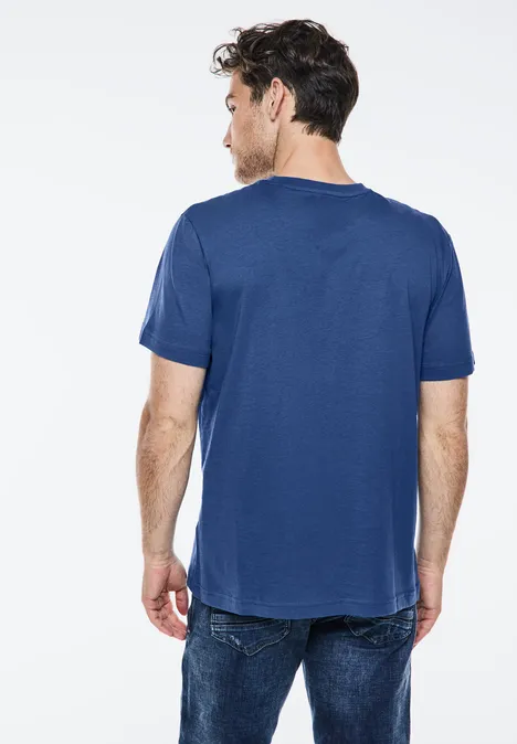 Koszulka z grafiką na piersi casual blue
