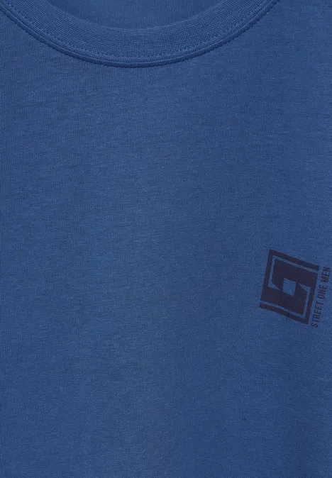 Koszulka z grafiką na piersi casual blue