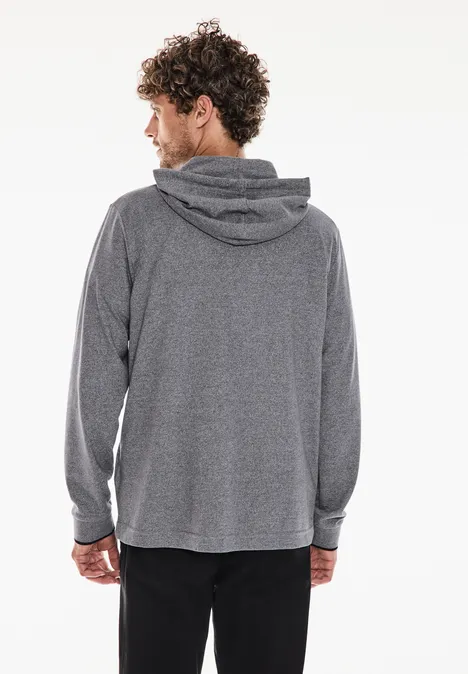 T-shirt à capuche piqué steel grey