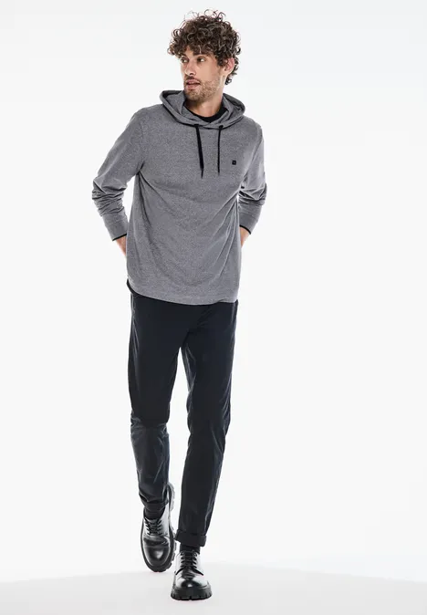 T-shirt à capuche piqué steel grey