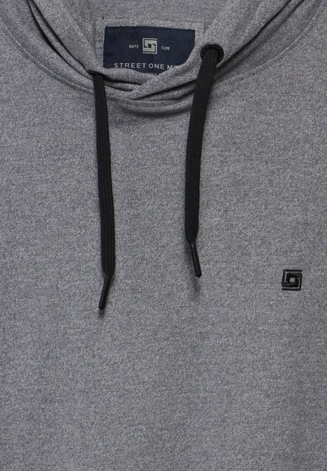 T-shirt à capuche piqué steel grey