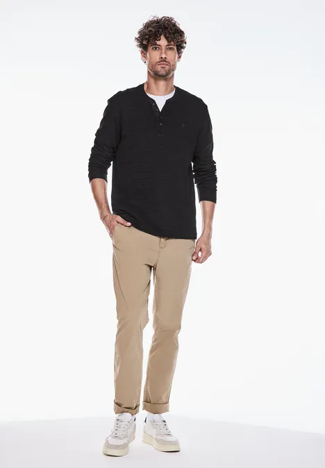 Chemise Henley Black