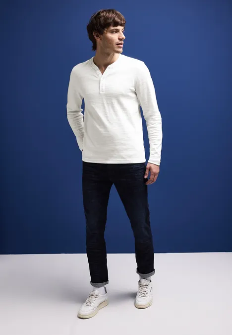 Chemise Henley pearl white