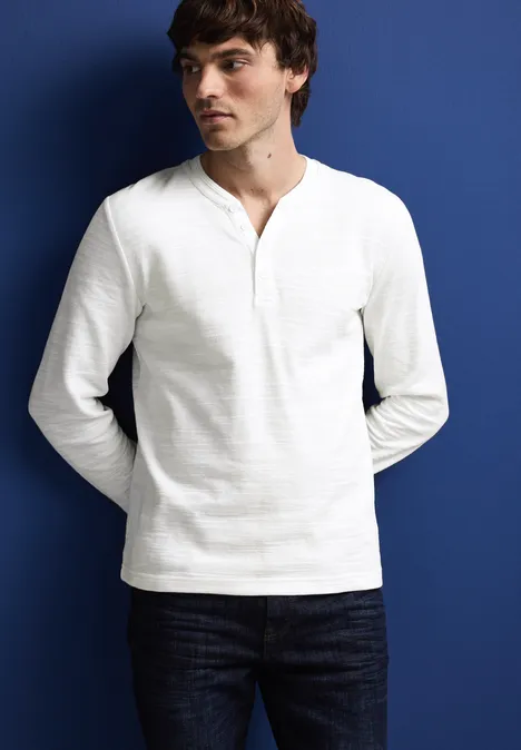 Chemise Henley pearl white
