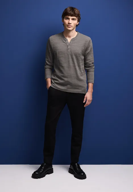 Chemise Henley mushroom brown